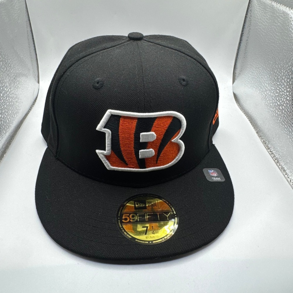 New Era Cincinnati Bengals 59FIFTY Fitted Hat Black NFL Team Basic 7‎ 1/4 Cap